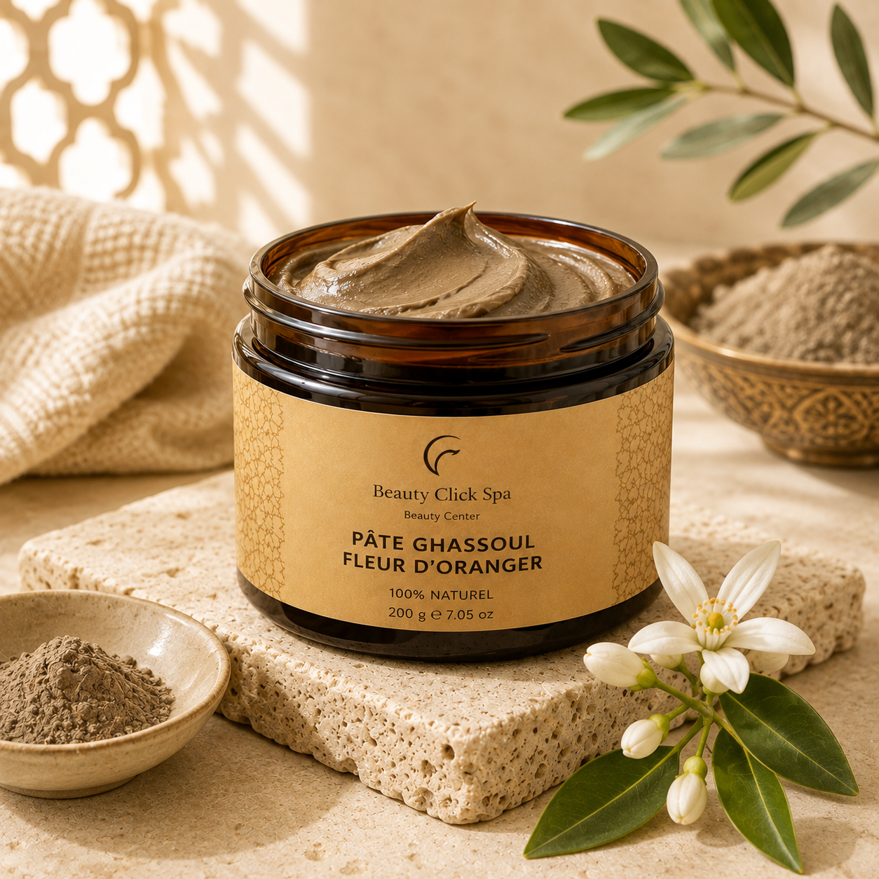 Pâte Ghassoul Fleur d'Oranger